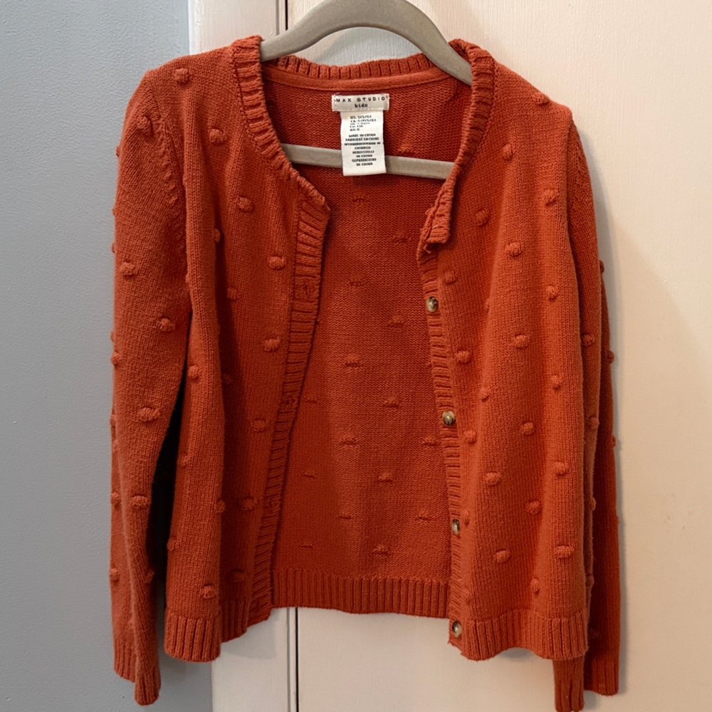 Max Studio Orange Textured Sweater